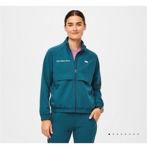 FIGS Sydney Scrub jacket in Caribbean Blue size XS